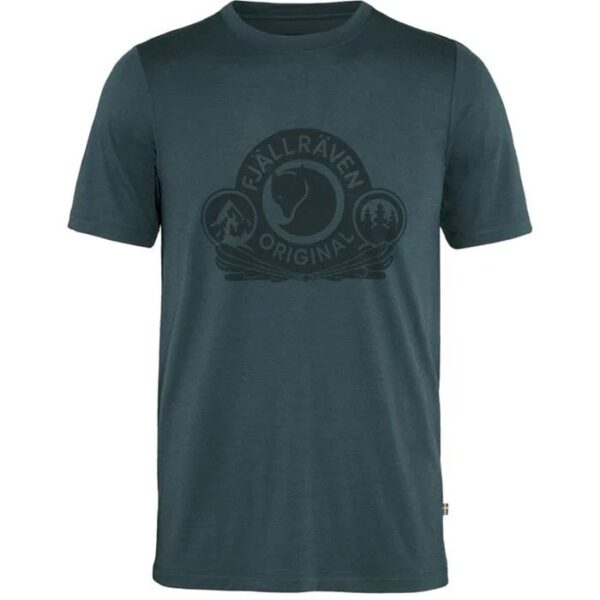 Fjällräven Abisko Wool Classic Herre / Mænd-Mørkeblå-XL - T-Shirt, Polo-shirt