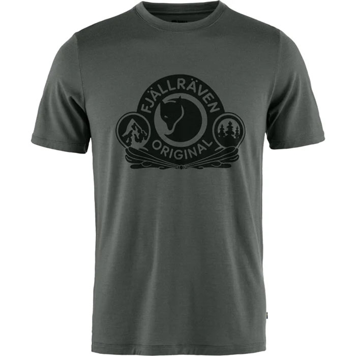 Fjällräven Abisko Wool Classic Herre / Mænd-basalt-2XL - T-Shirt, Polo-shirt