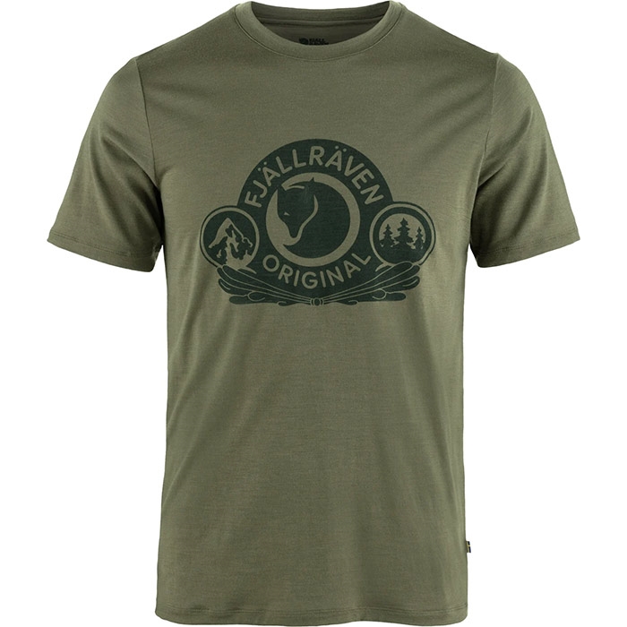 Fjällräven Abisko Wool Classic Herre / Mænd-laurel green-2XL - T-Shirt, Polo-shirt