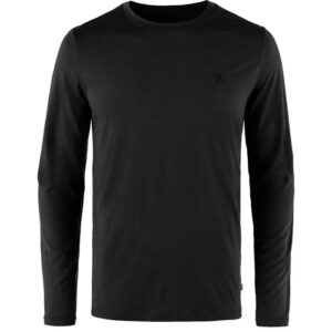 Fjällräven Abisko Wool LS Herre / Mænd-Sort-2XL - T-Shirt, Polo-shirt