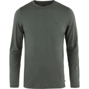 Fjällräven Abisko Wool LS Herre / Mænd-basalt-S - T-Shirt, Polo-shirt