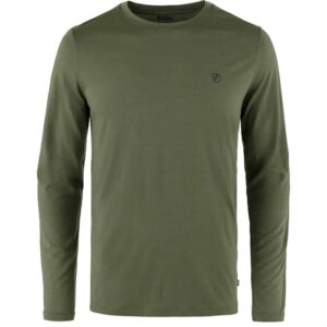 Fjällräven Abisko Wool LS Herre / Mænd-laurel green-M - T-Shirt, Polo-shirt