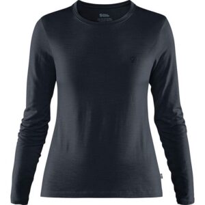 Fjällräven Abisko Wool LS Kvinder / Damer-Mørkeblå-L - T-Shirts