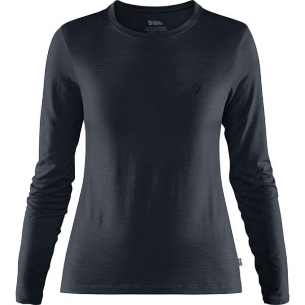 Fjällräven Abisko Wool LS Kvinder / Damer-Mørkeblå-L - T-Shirts