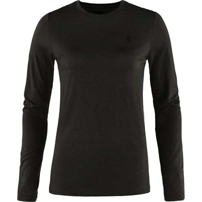 Fjällräven Abisko Wool LS Kvinder / Damer-black-XS - T-Shirts