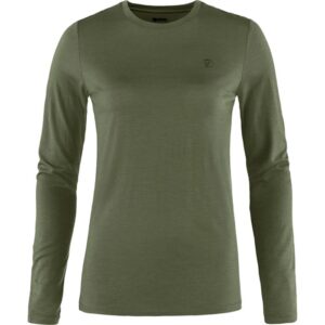 Fjällräven Abisko Wool LS Kvinder / Damer-laurel green-XL - T-Shirts