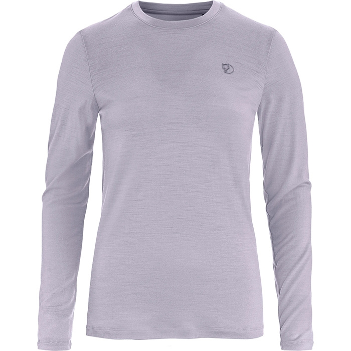 Fjällräven Abisko Wool LS Kvinder / Damer-lavender mist-S - T-Shirts
