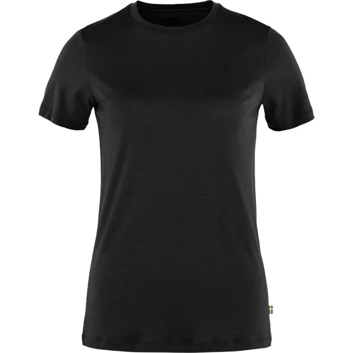 Fjällräven Abisko Wool SS Kvinder / Damer-black-L - T-Shirts
