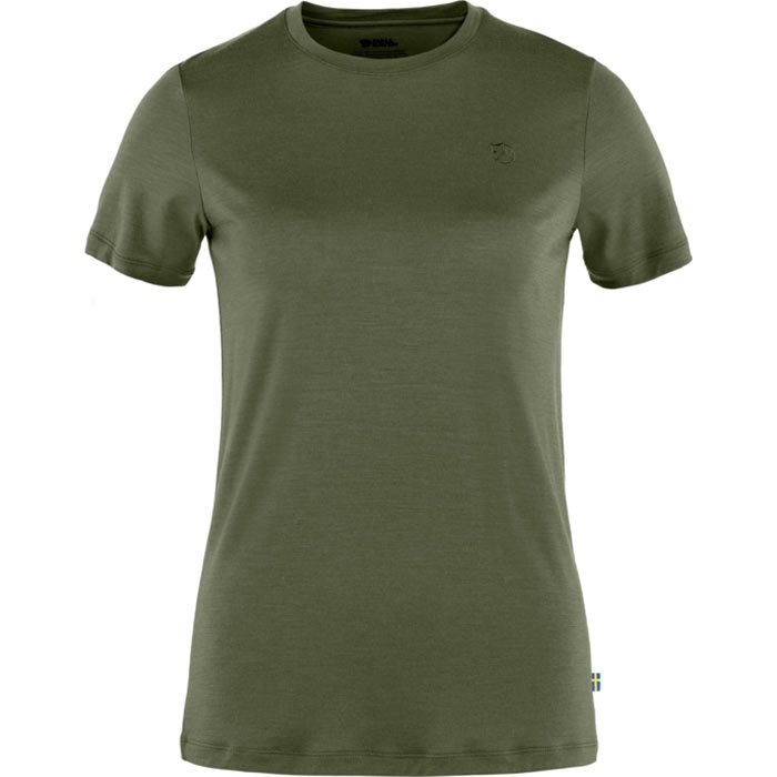 Fjällräven Abisko Wool SS Kvinder / Damer-laurel green-L - T-Shirts