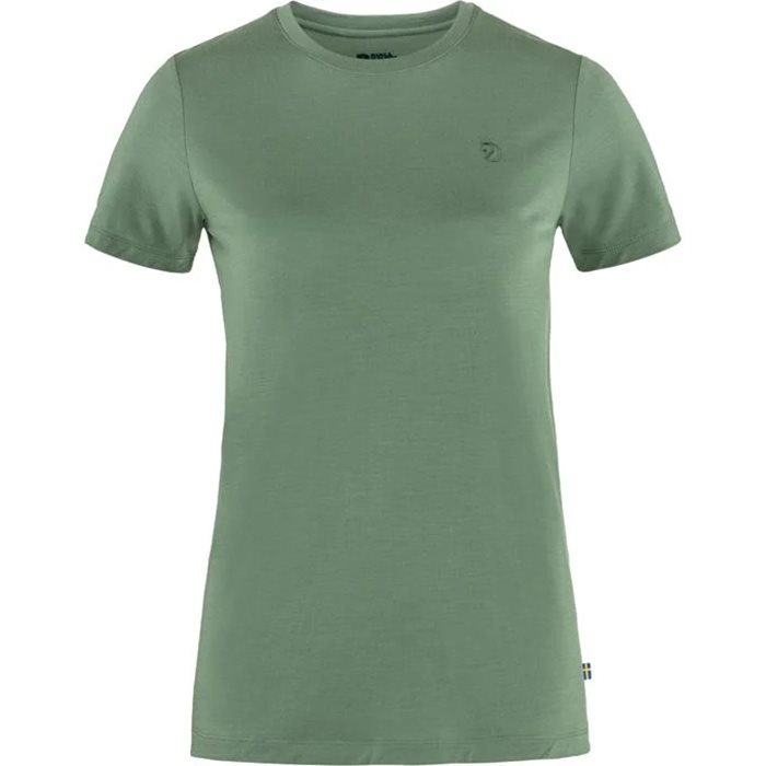 Fjällräven Abisko Wool SS Kvinder / Damer-patina green-M - T-Shirts