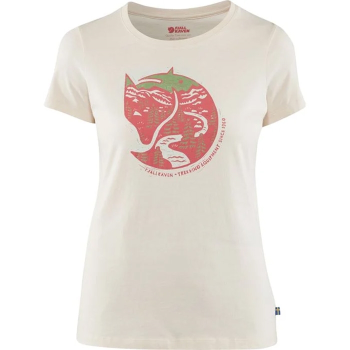 Fjällräven Arctic Fox Print T-shirt Kvinder / Damer-chalk white-L - T-Shirts