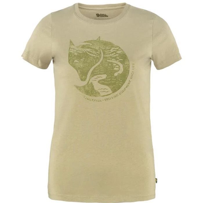 Fjällräven Arctic Fox Print T-shirt Women-sand stone-L