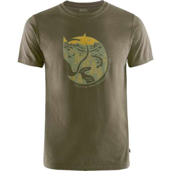Fjällräven Arctic Fox T-Shirt Herre / Mænd-Grøn-L - T-Shirt, Polo-shirt