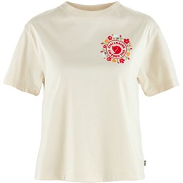 Fjällräven Fjällblomster Logo T-shirt Dame S Hvid Korte ærmer