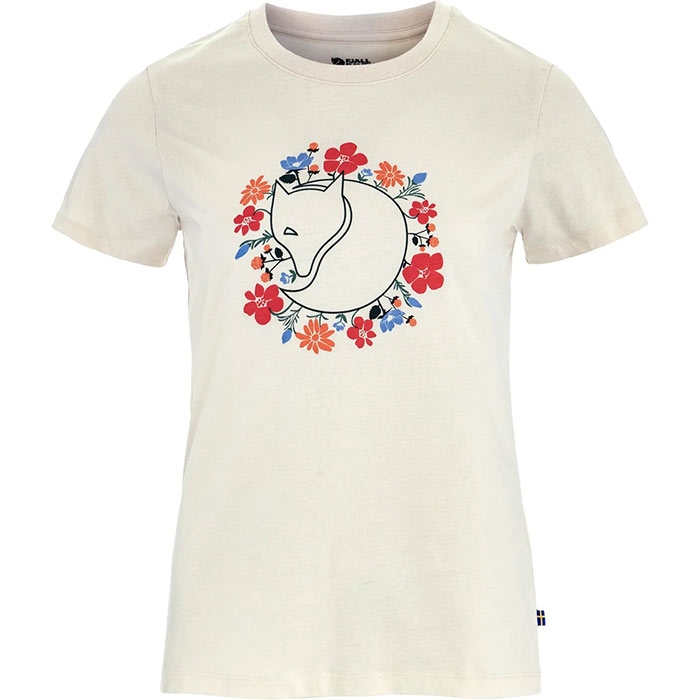 Fjällräven Fjällbloster Fox T-Shirt Kvinder / Damer-chalk white-M - T-Shirts