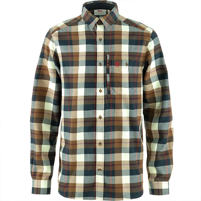 Fjällräven Fjällglim LS skjorte-wood brown / chalk white-M - Skjorter
