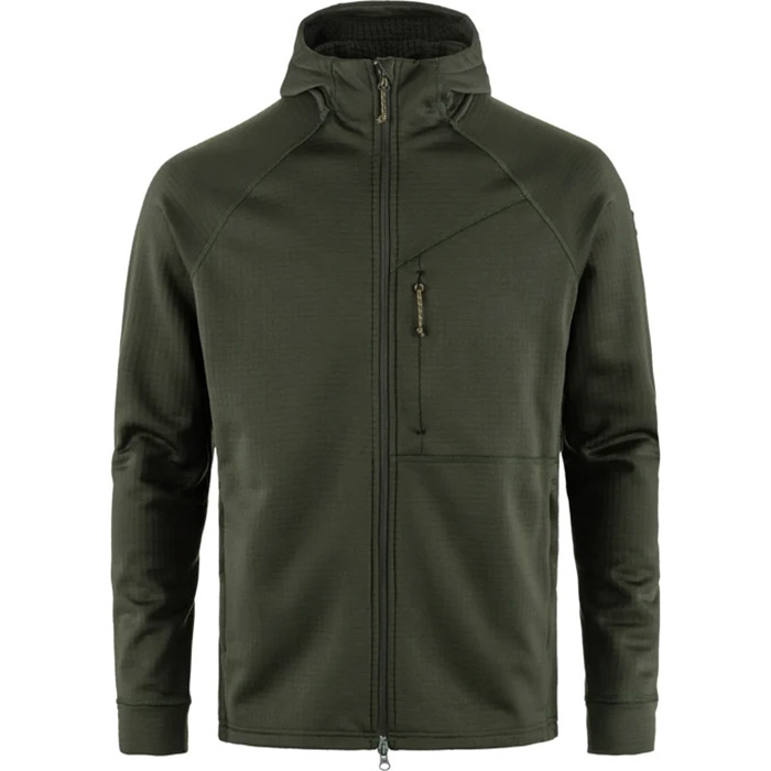 Fjällräven Grid Fleece Hoodie Herre / Mænd-deep forest-XL - Fleecejakker