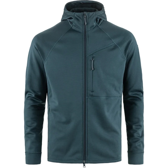 Fjällräven Grid Fleece Hoodie Herre / Mænd-mountain blue-M - Fleecejakker