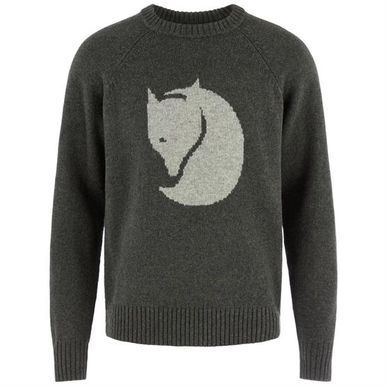 Fjällräven Logo Knit Sweater Mens, Deep Forest