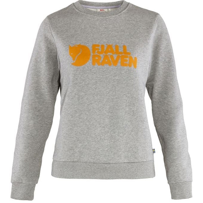 Fjällräven Logo Sweater Kvinder / Damer-grey melange-L - Trøjer