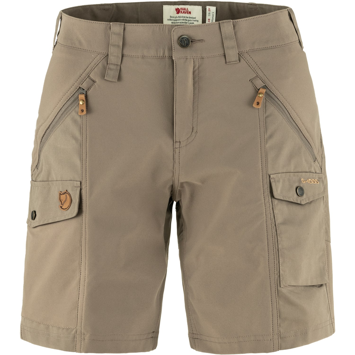 Fjällräven Nikka Shorts Curved Dame 42 Brun Outdoor shorts
