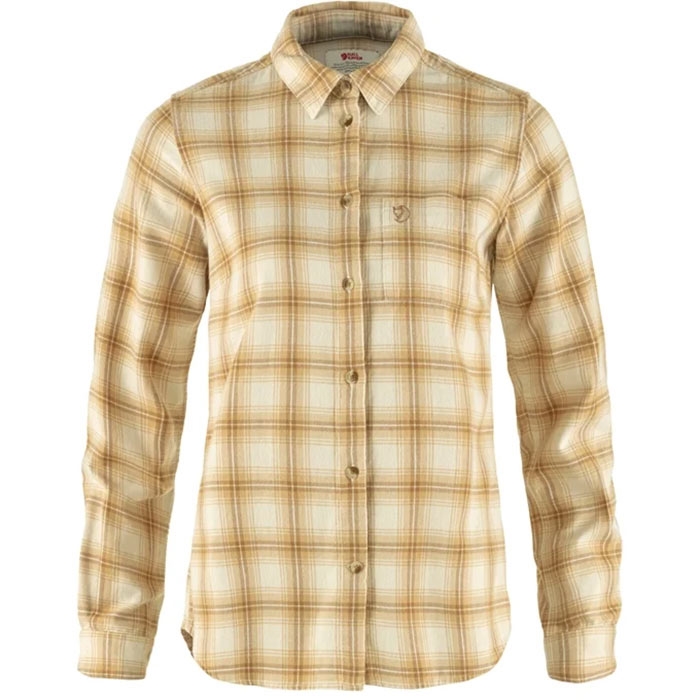 Fjällräven Övik Flannel Shirt Woman-chalk white / dune beige-L - Skjorter