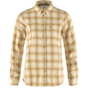 Fjällräven Övik Flannel Shirt Woman-chalk white / dune beige-XL - Skjorter