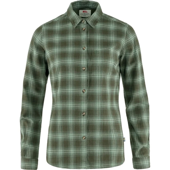 Fjällräven Övik Flannel Shirt Woman-deep forest / patina green-L - Skjorter
