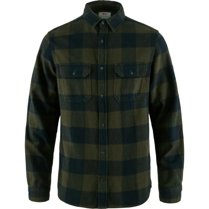 Fjällräven Övik Heavy Flannel Shirt Herre / Mænd-deep forest-dark navy-L - Skjorter