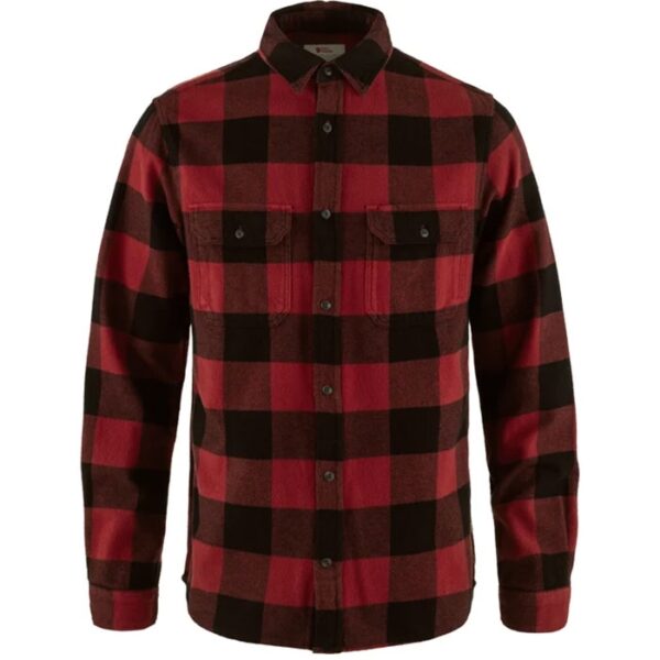 Fjällräven Övik Heavy Grå Shirt Herre / Mænd-Rød-Sort-2XL - Skjorter