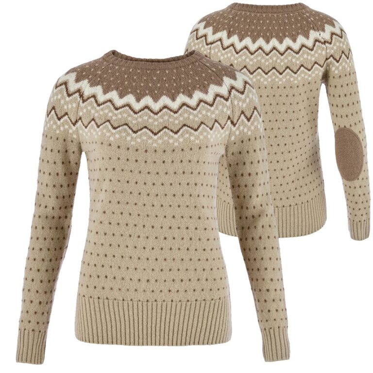 Fjällräven Övik Knit Sweater W-fossil / suede brown-L - Trøjer