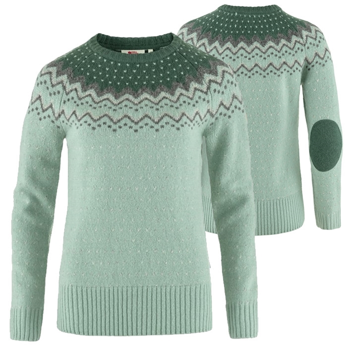 Fjällräven Övik Knit Sweater W-misty green / deep patina-S - Trøjer