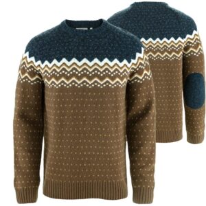 Fjällräven Övik Knit sweater Herre / Mænd-dark oak / navy-2XL - Trøjer