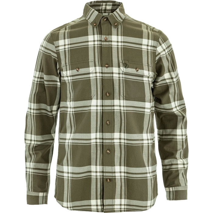 Fjällräven Övik Lite Flannel Shirt M-laurel green / chalk white-2XL - Skjorter