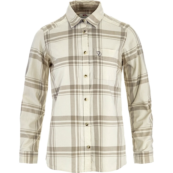 Fjällräven Övik Lite Flannel Shirt W-chalk white / fosil-L - Skjorter