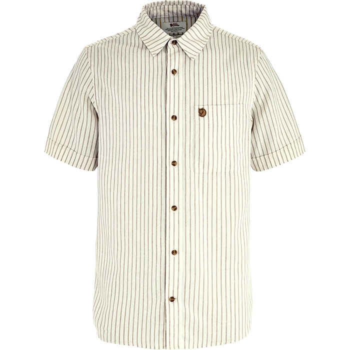 Fjällräven Övik Travel Shirt Herre / Mænd-chalk white / sand stone-2XL - Skjorter