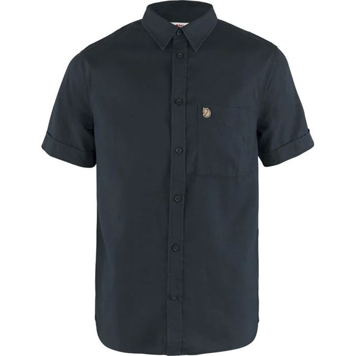 Fjällräven Övik Travel Shirt Herre / Mænd-dark navy-L - Skjorter