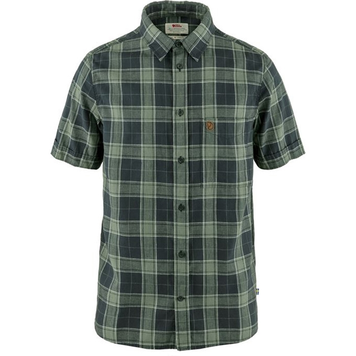Fjällräven Övik Travel Shirt Herre / Mænd-dark navy / patina green-L - Skjorter