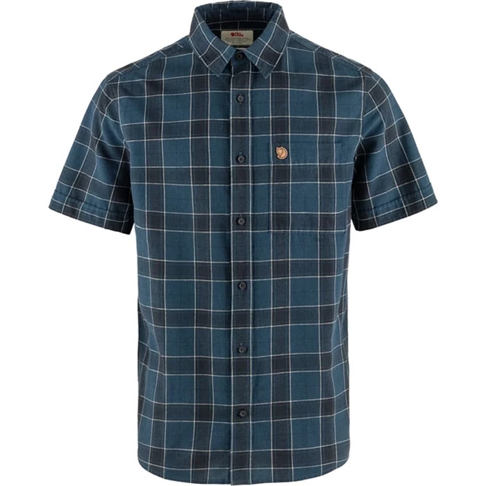 Fjällräven Övik Travel Shirt Herre / Mænd-indigo blue/dark navy-S - Skjorter