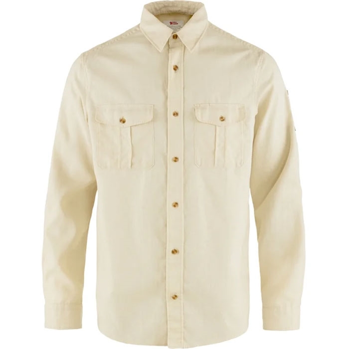 Fjällräven Övik Travel Shirt LS Herre / Mænd-chalk white-L - Skjorter