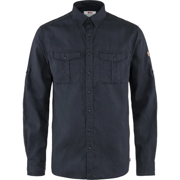 Fjällräven Övik Travel Shirt LS Herre / Mænd-dark navy-2XL - Skjorter
