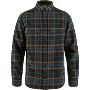 Fjällräven Övik Twill Shirt Herre / Mænd-Mørkeblå / chestnut-L - Skjorter