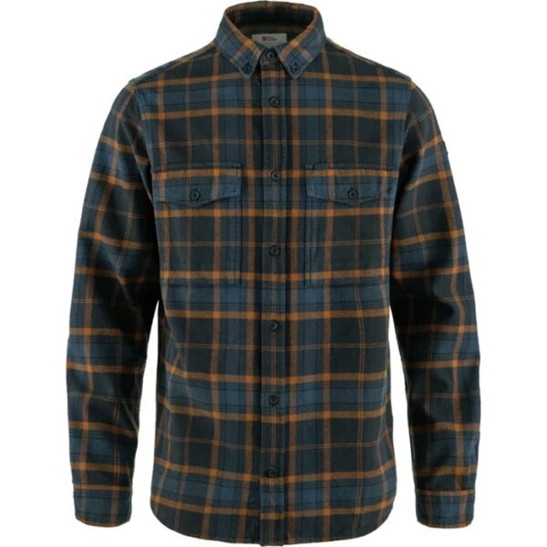 Fjällräven Övik Twill Shirt Herre / Mænd-Mørkeblå / chestnut-L - Skjorter