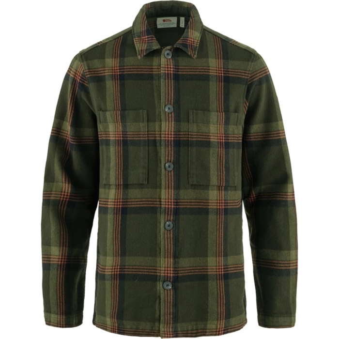 Fjällräven Singi Flannel Overshirt Herre / Mænd-deep forest / dark navy-2XL - Skjorter