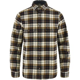 Fjällräven Singi Heavy Flannel Shirt Herre L Hvid/Blå-ternet Skjorter