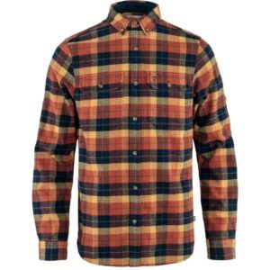 Fjällräven Singi Heavy Flannel Shirt Herre / Mænd-autumn leaf / dark navy-XL - Skjorter