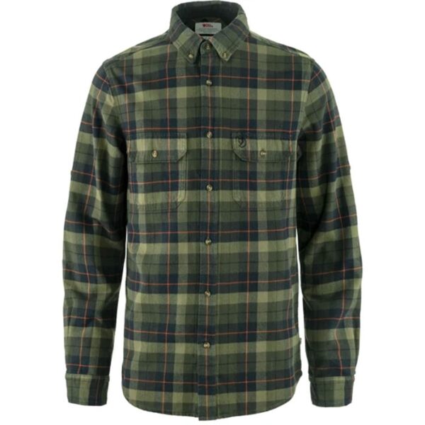 Fjällräven Singi Heavy Flannel Shirt Herre / Mænd-black / deep forest-2XL - Skjorter