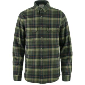 Fjällräven Singi Heavy Flannel Shirt Herre / Mænd-black / deep forest-L - Skjorter