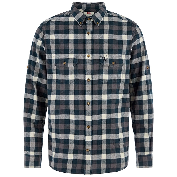 Fjällräven Skog Relaxed Shirt Herre / Mænd-dark navy-chalk white-M - Skjorter