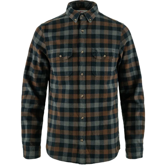 Fjällräven Skog Shirt Herre / Mænd "slim"-dark navy / dark oak-XL - Skjorter